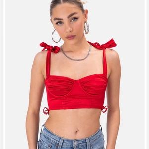 Adika Clayton Satin Finish Crop Top